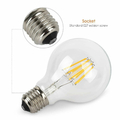 Żarówka E27 LED filament 600lm Ciepła 8W~65W Albrillo widok gwintu