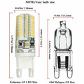 Żarówka LED G9 64 LED SMD 380lm 3,5W mini 15mm widok z wymiarami