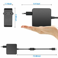 Zasilacz do laptopa USB-C 65W Asus Acer Dell Xiaomi MacBook widok wymiarów
