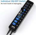 Zasilany koncentrator rozdzielacz HUB 10x USB 3.0 atolla 12V 2,5A widok zastosowania.