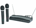 Zestaw dwa mikrofony bezprzewodowe karaoke k&amp;k AT-306 widok z przodu