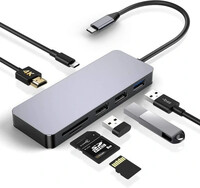 Adapter hub USB 2.0 IEEE 1284 LPT CENTRONICS VISTA W7 widok z przodu.