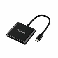 Adapter USB USB-C czytnik kart SD microSD TRUSDA widok z przodu