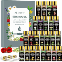 Aeshory Zestaw 24 olejków eterycznych 5 ml – do dyfuzora i aromaterapii