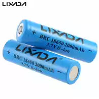 Akumulator bateria litowo-jonowa Lixada BRC 18650 2000mAh 3.7V 2 sztuki widok z przodu