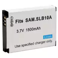 Akumulator litowo-jonowy SLB-10A 1500mAh 3.7V dla Samsung L100 L200 L210 SL620 SL820 TL9 widok z boku