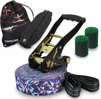 ALPIDEX Slackline 15 m z napinaczem - taśma do balansowania