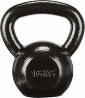 Amazon Basics Kettlebell żeliwny 16 kg - hantla kulowa czarna
