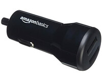 AmazonBasics 2-portowa ładowarka samochodowa USB Apple Android 4,8A 24W czarny