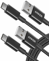 Anker Kabel USB-C nylonowy 1,8 m – zestaw 2 szt., czarny