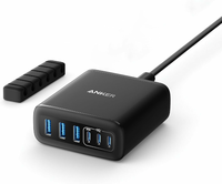 Anker stacja ładująca 6 portów 112 W – 3× USB-C, 3× USB-A, czarna