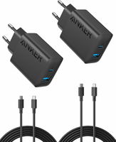Anker zestaw 2x ładowarka USB-C 20 W + kabel 1,5 m, czarna