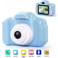 Aparat cyfrowy kamera dla dzieci HD 1080P niebieski widok z przodu