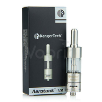 Atomizer KangerTech Aerotank V2 2,8ml stalowy widok z przodu.