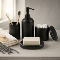 Ava Nord Zestaw ceramicznych akcesoriów łazienkowych 4 szt., czarny