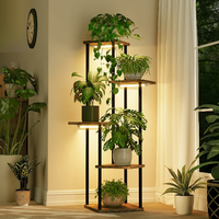 Bamworld Stojak na rośliny 5-poziomowy z lampą LED do doświetlania