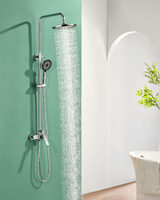 Baollansa zestaw prysznicowy z baterią i deszczownicą 23 cm, regulacja 90–120 cm, chrom