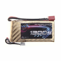 Bateria akumulator  LiPO YKS 1300AMH 7.4V 1300mAh widok z przodu