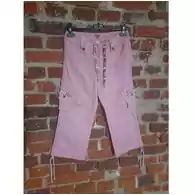 Bawełniane spodnie damskie 3/4 wiązane na wstążkę Rainbow Collection widok z przodu