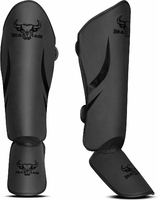 BEAST RAGE Ochraniacze goleni Muay Thai S/M – nagolenniki do MMA, czarne