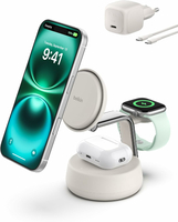 Belkin UltraCharge Pro 3w1 – stacja ładująca MagSafe Qi2 25W, piaskowa