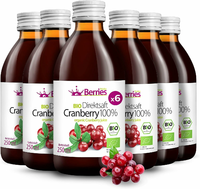 Berries Polska BIO sok z żurawiny 6 x 250 ml – tłoczony na zimno, nie z koncentratu