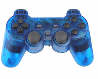 Bezprzewodowy kontroler pad do PS2 Apzia Bluetooth niebieski widok z przodu