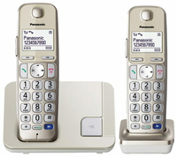 Bezprzewodowy telefon stacjonarny Panasonic KX-TGE212 widok z przodu