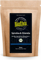 Biotiva Chlorella i Spirulina BIO w proszku 100 g – mieszanka alg, wegańska