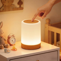 Bonsery M2 - lampka nocna LED dotykowa, RGB, wygląd drewna, bezprzewodowa
