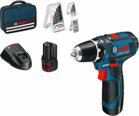 Bosch Professional GSR 12V-15 2x2,0 Ah – wiertarko-wkrętarka z osprzętem 39 szt.