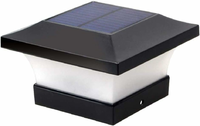 BSTCAR Solarna zaślepka na słupek ogrodzeniowy 10x10 cm – oświetlenie LED, czarna