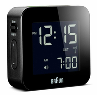 Budzik sterowany radiowo Braun BNC008BK-RC DCF77 widok z boku