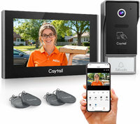 Caytail wideodomofon Wi-Fi 2-przewodowy, ekran dotykowy 7 cali, kamera 1080p, RFID