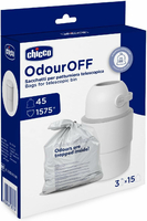 Chicco Odor Off woreczki na pieluchy, 45 szt. (3 rolki po 15)