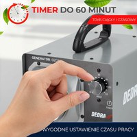 DEDRA DED6632 generator ozonu 20 000 mg/h z timerem 120 min i rurą 150 cm