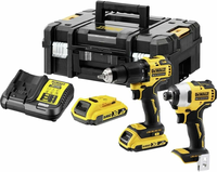 DeWALT DCK2062D2T zestaw XR 18V: DCD709 + DCF809, 2x2 Ah, ładowarka, TSTAK