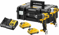 DeWALT DCK2110L2T zestaw 12V: wkrętarka DCD701 + zakrętarka DCF801, 2x3 Ah, TSTAK
