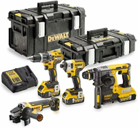 DeWALT zestaw 4 narzędzi XR 18V 3x5 Ah – DCD796, DCH273, DCF887, DCG405, ToughSystem