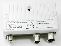 DKT Comega POF 1–4 KDG przystawka antenowa multimedialna widok z przodu.