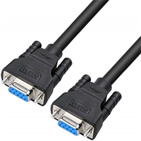DTECH kabel Null Modem DB9 RS232, 5 m, czarny