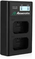 Dwukanałowa ładowarka baterii PowerExtra DS-FW50 do Sony NP-FW50 widok z przodu