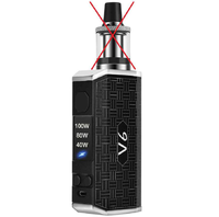 E-papieros Box MOD V6 100W 2200mAh Black widok z przodu.