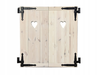 Eco-House okiennice drewniane ozdobne z sercem 80x50 – dwuskrzydłowe