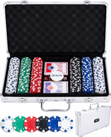 Engelhart Zestaw pokerowy 300 żetonów w walizce – karty, kości, przyciski dealera