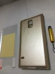 Etui futerał samsung galaxy S5 złoty imitacja skóry widok z tyłu