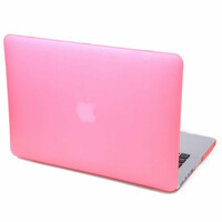 Etui Macbook PRO RETINA 15' PLASTIKOWA OBUDOWA HARD CASE kolor różowy widok z macbook