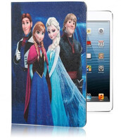 Etui pokrowiec skórzany Apple iPad Mini 2 3 Frozen Elsa i przyjaciele widok z przodu