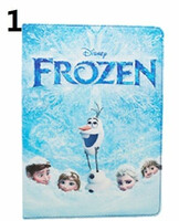 Etui pokrowiec skórzany Apple iPad Mini 2 3 Frozen Elsa x Olaf widok z przodu