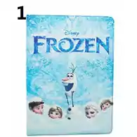 Etui pokrowiec skórzany Apple iPad Mini 2 3 Frozen Elsa x Olaf widok z przodu